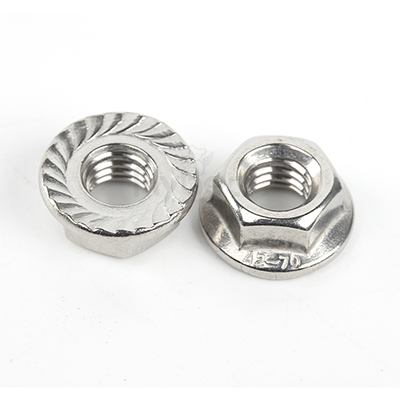 304不锈钢A2-70六角法兰螺母带齿DIN6923