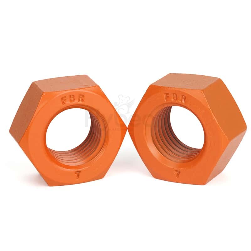 A194 GR.7合金钢华福橘色铁氟龙米制六角螺母ASMEB18.2.4.1M
